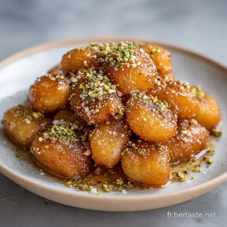 Stack of crispy, golden-brown Maakouda cakes. Cumin visible. Garnished with parsley sprigs for a pop of green freshness.