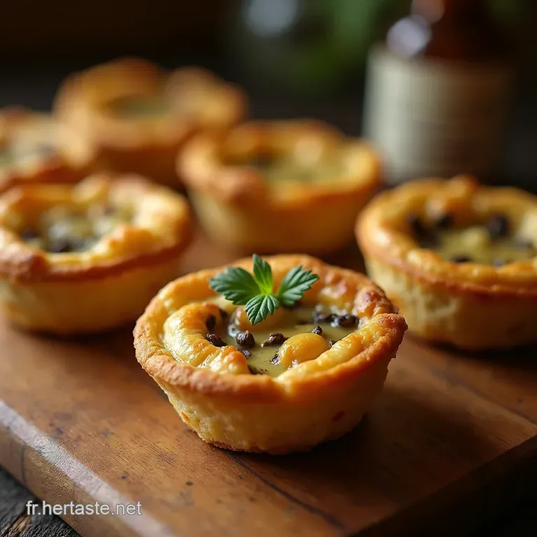 Les Bijoux De For&ecirc;t Mini Quiches Croustillantes Aux Noix De Grenoble Et Champignons De Paris presentation