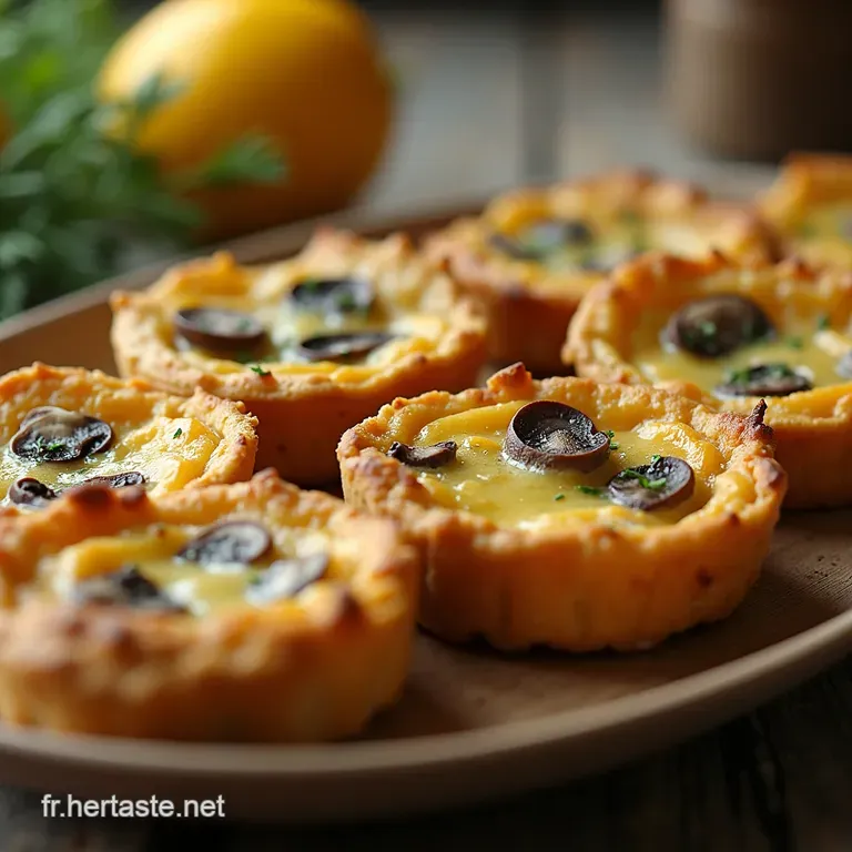 Les Bijoux de For&ecirc;t Mini Quiches Croustillantes aux Noix de Grenoble et Champignons de Paris