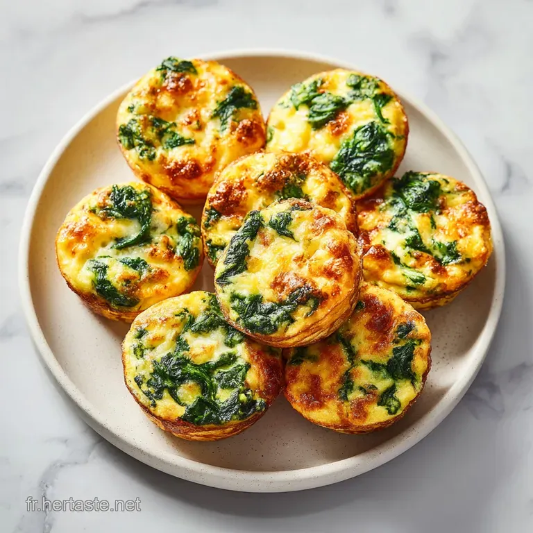 Two fluffy vegetable egg muffins on a white ceramic plate garnished with a sprig of fresh parsley and cracked pepper.