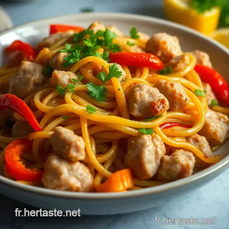 Nouilles Saut&eacute;es Au Poulet Fa&ccedil;on Wok &ndash; Un Classique Simple Et Savoureux presentation