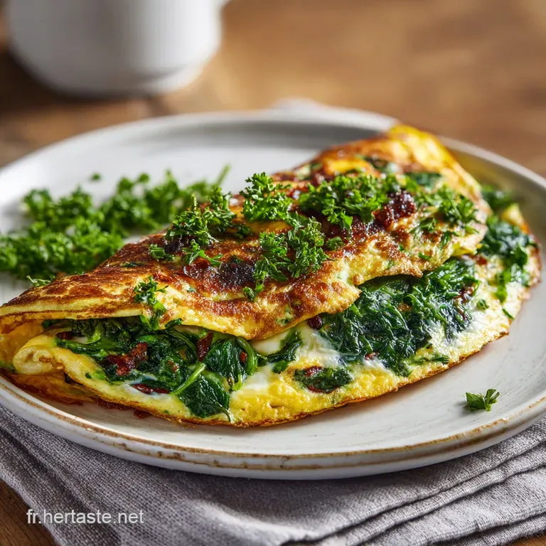 Omelette aux &Eacute;pinards: C&oelig;ur Cr&eacute;meux