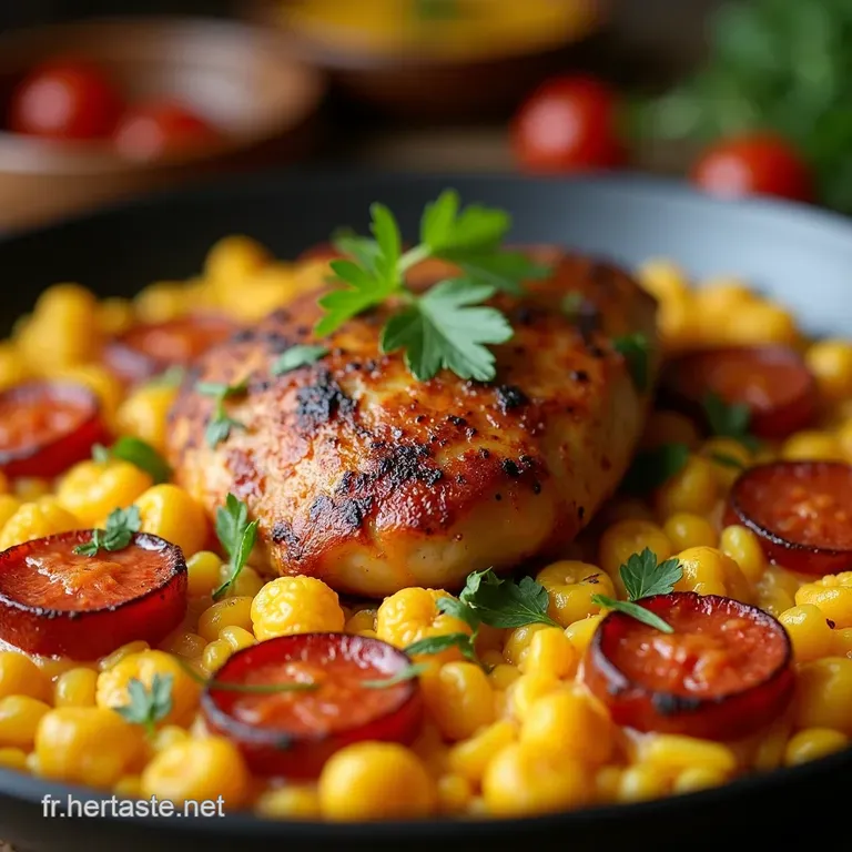 Paella Au Poulet Et Chorizo La Recette Ensoleill&eacute;e presentation