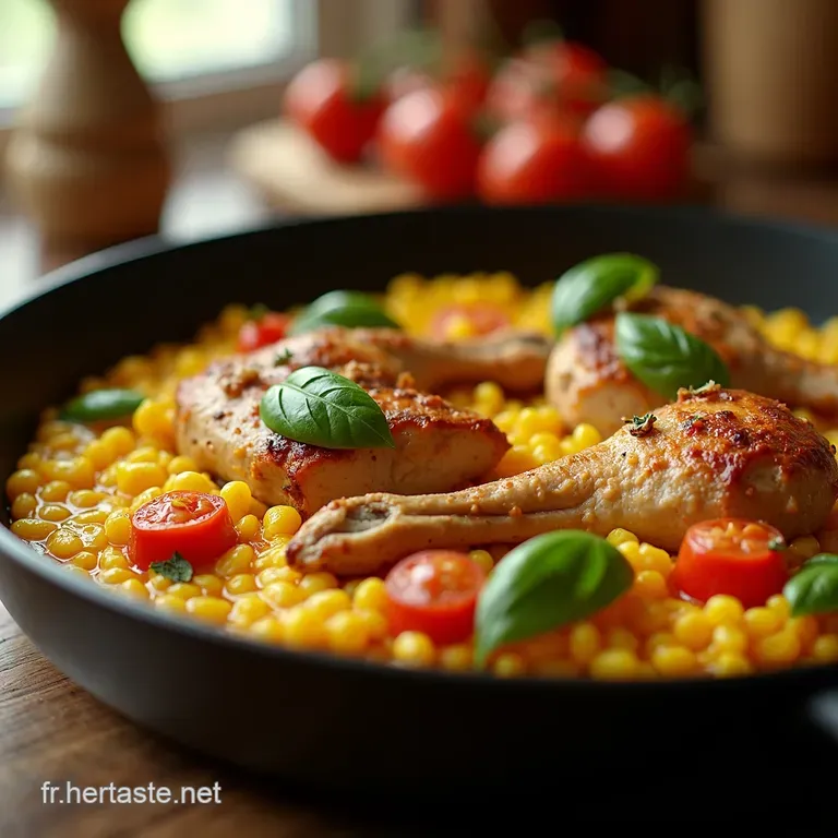 Paella Royale Au Poulet presentation