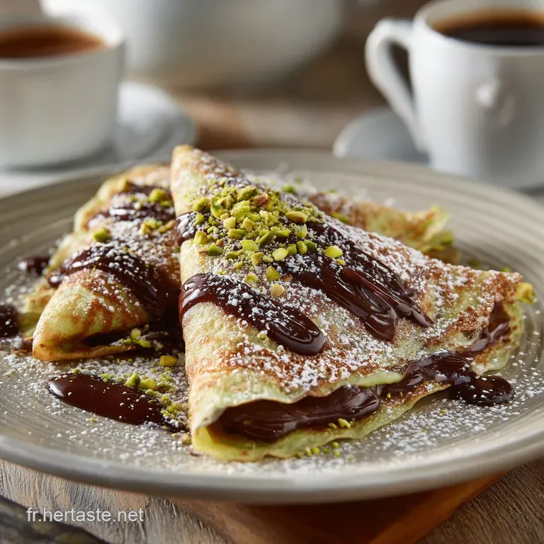 Pancake chocolat pistache Moelleux C&oelig;ur de Pistache Fleur de Sel