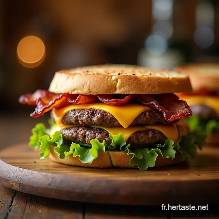 Le Burger Presse Panini Maison Ultragourmand Au Cheddar Affin&eacute; presentation