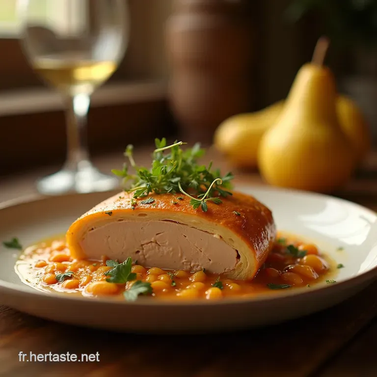 Le P&acirc;t&eacute; De Campagne Du Chef Poulet Cr&eacute;m&eacute;e Aux Poireaux Sous Une Cro&ucirc;te Dor&eacute;e presentation