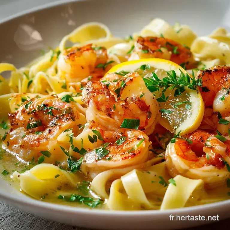 P&acirc;tes &Agrave; La Sauce Aux Crevettes Et Au Citron : Le Secret Du D&icirc;ner Chic presentation