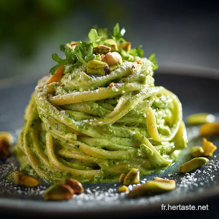 P&acirc;tes au pesto de pistache &agrave; la cr&egrave;me L&Eacute;meraldine rapide et ultracr&eacute;meuse