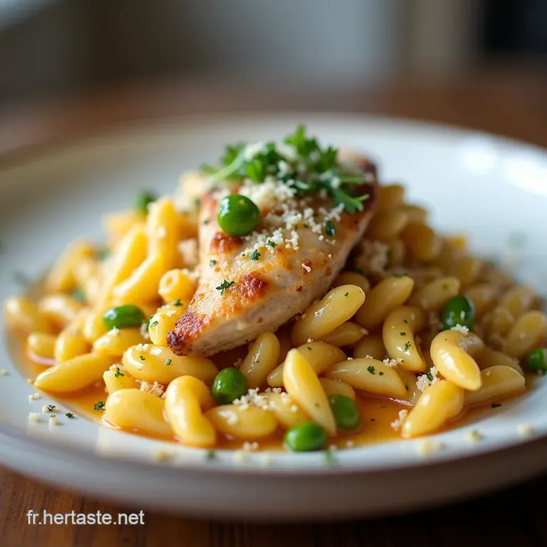 P&acirc;tes du Chef Fusilli Cr&eacute;meux au Poulet R&ocirc;ti &Eacute;pinards Frais et Nuage de Parmesan