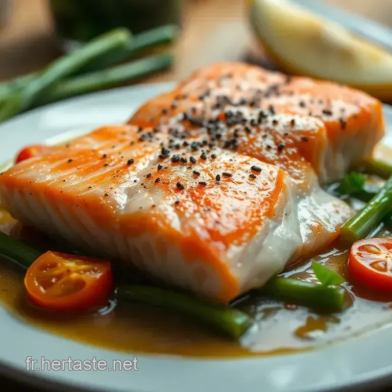 Pav&eacute; de Saumon Po&ecirc;l&eacute; Sauce Vierge Citronn&eacute;e