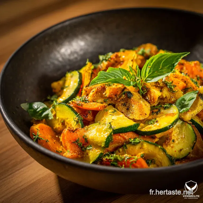 Po&ecirc;l&eacute;e De Carotte Et Courgette Au Curry Notre Recette V&eacute;g&eacute;tarienne Express presentation