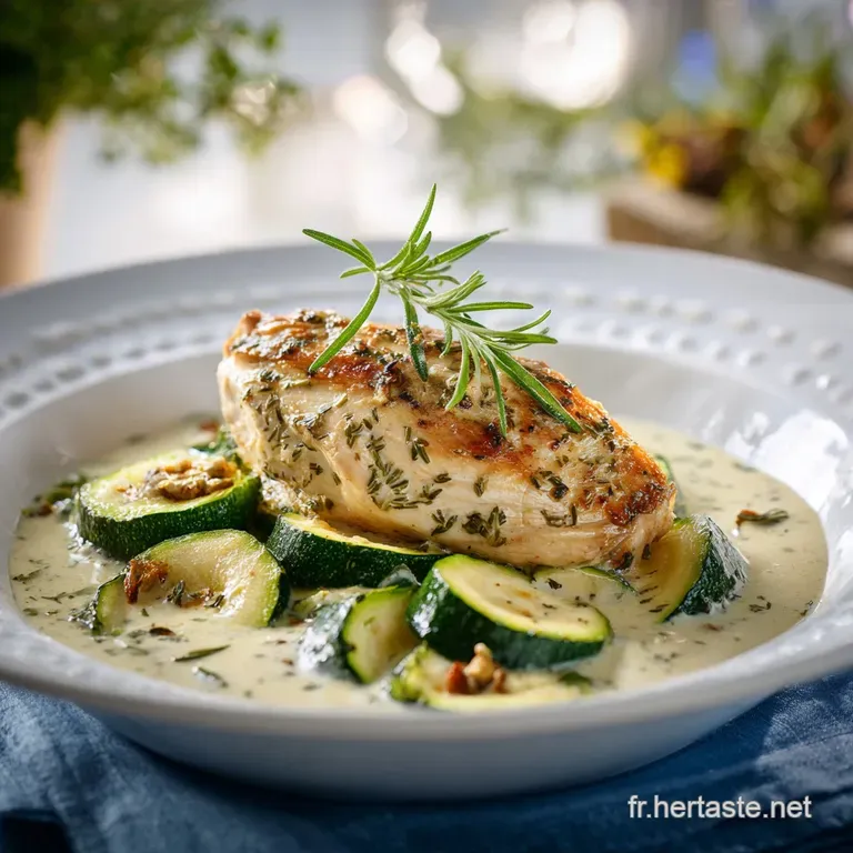 Po&ecirc;l&eacute;e Poulet Courgette et Cr&egrave;me Aill&eacute;e : Rapide