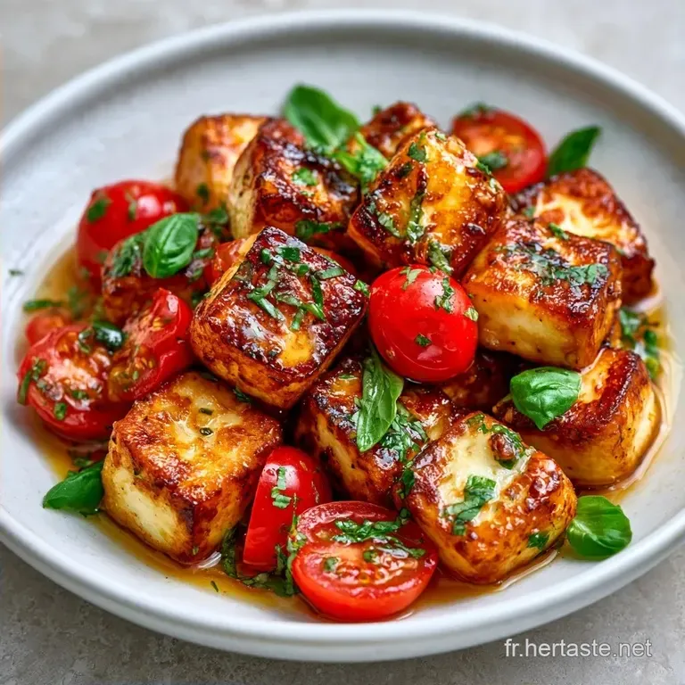 Po&ecirc;l&eacute;e Tomates Halloumi au Miel