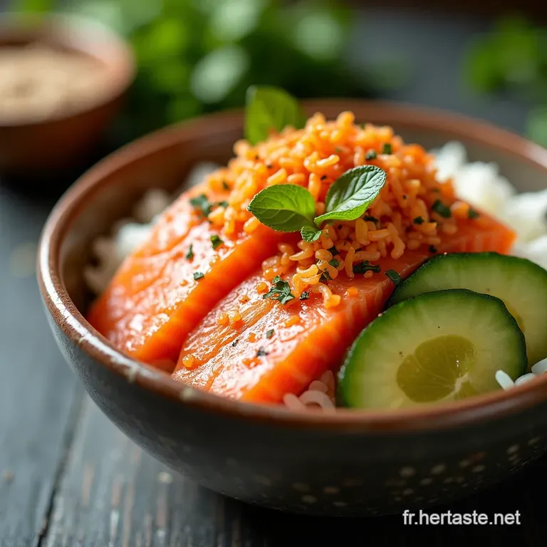 Le Poke Bowl Express au Saumon Fum&eacute; Riz Vinaigr&eacute; et Agrumes Croquants
