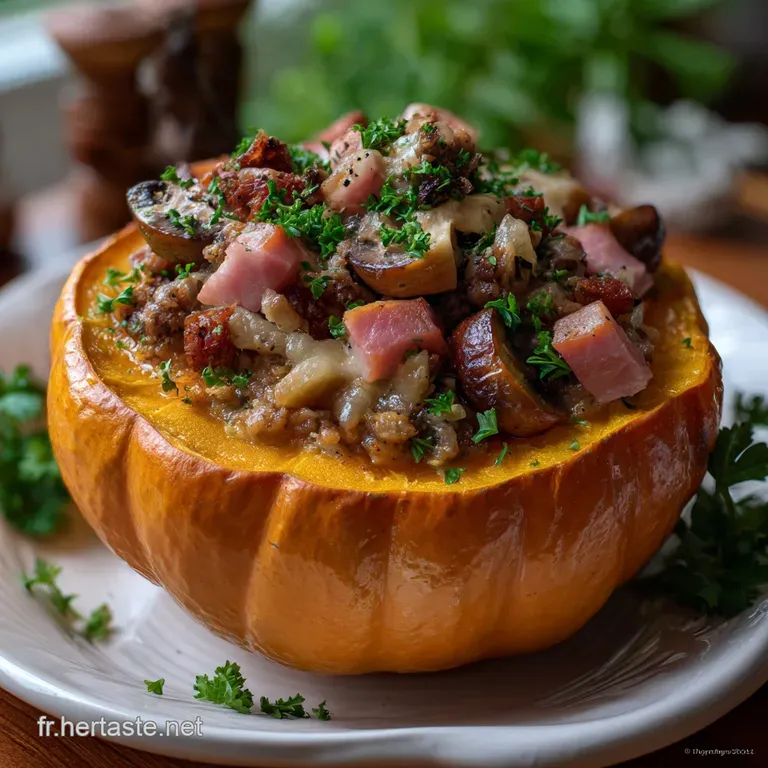 Potiron Farci Au Jambon Et Aux : Le Secret D une Courge Fondante presentation