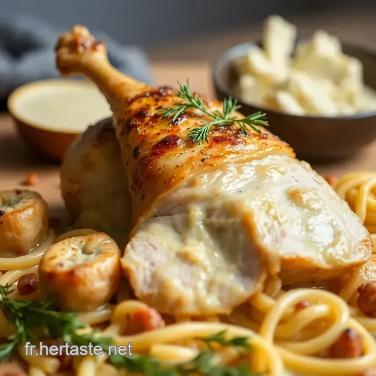 Poulet Au Boursin: Cr&egrave;me De La Cr&egrave;me Chicken presentation