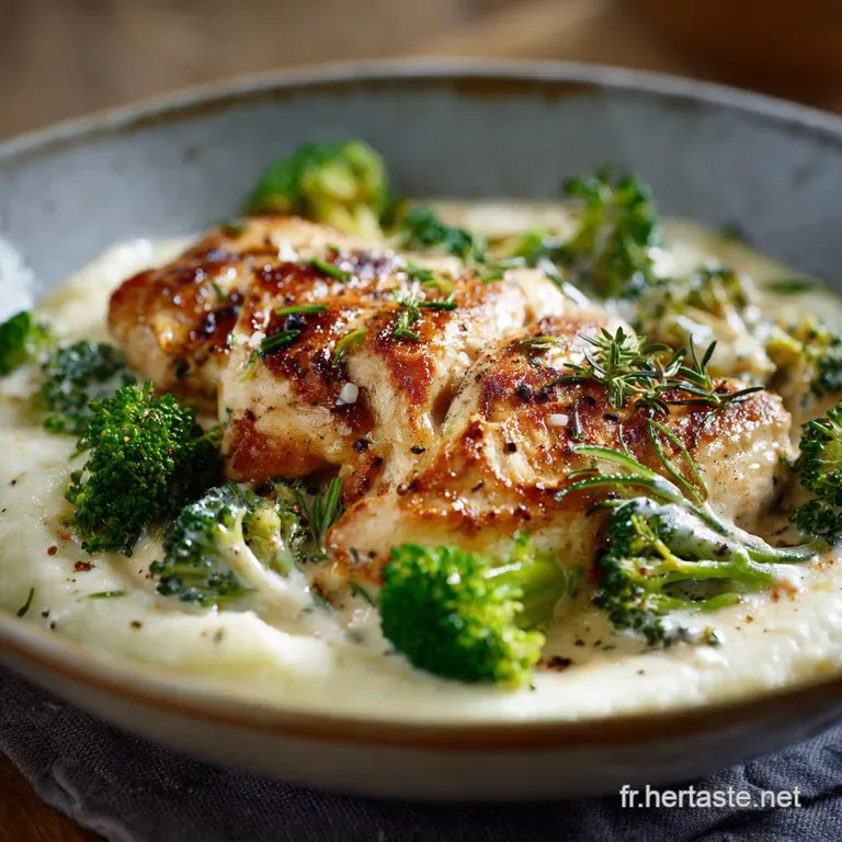 Poulet &agrave; la Cr&egrave;me et Brocolis Sauce Moutarde de Dijon