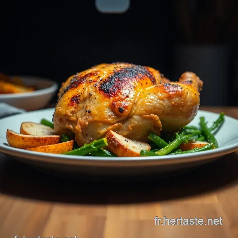 Poulet Entier Parfait &Agrave; L air Fryer : Croustillant Et Juteux ! presentation