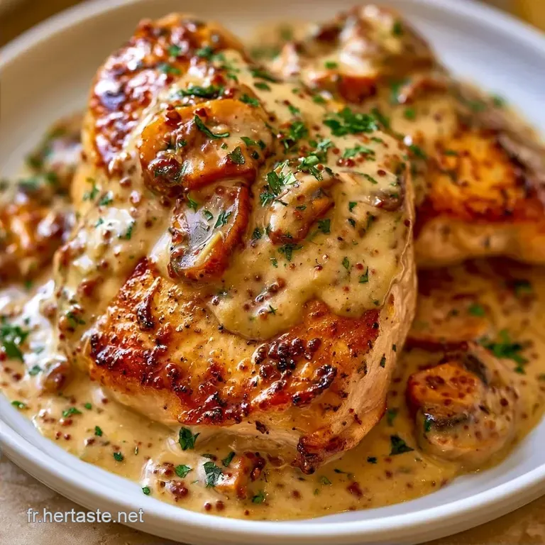 Poulet Sauce Moutarde et Champignons