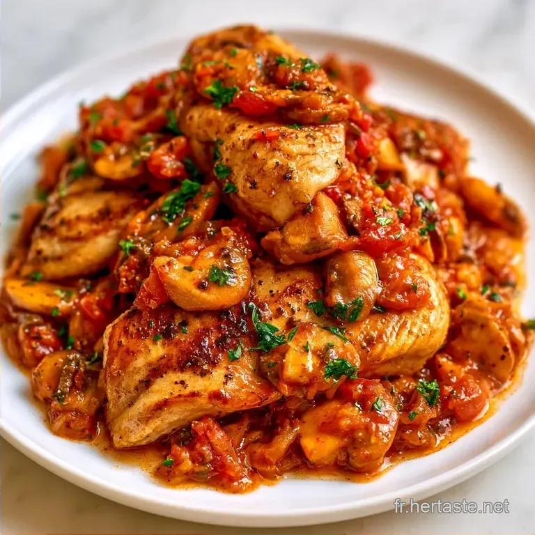 Poulet Tomate Champignons Fondant