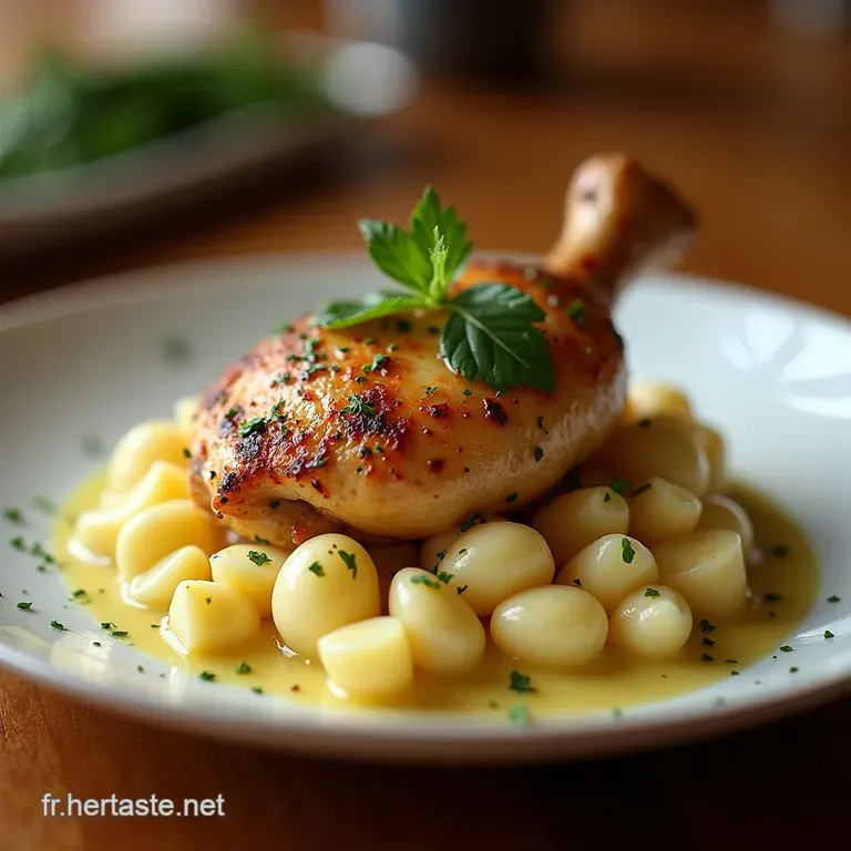 Poulet Vall&eacute;e Dauge Cr&egrave;me Pommes Et Riz Parfum&eacute; presentation