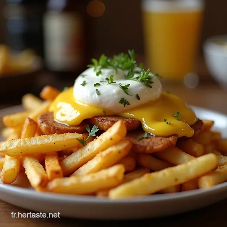 La Reine De Brunch Poutine D&eacute;jeuner Hollandaise Maison Et Ses Frites Croustillantes presentation