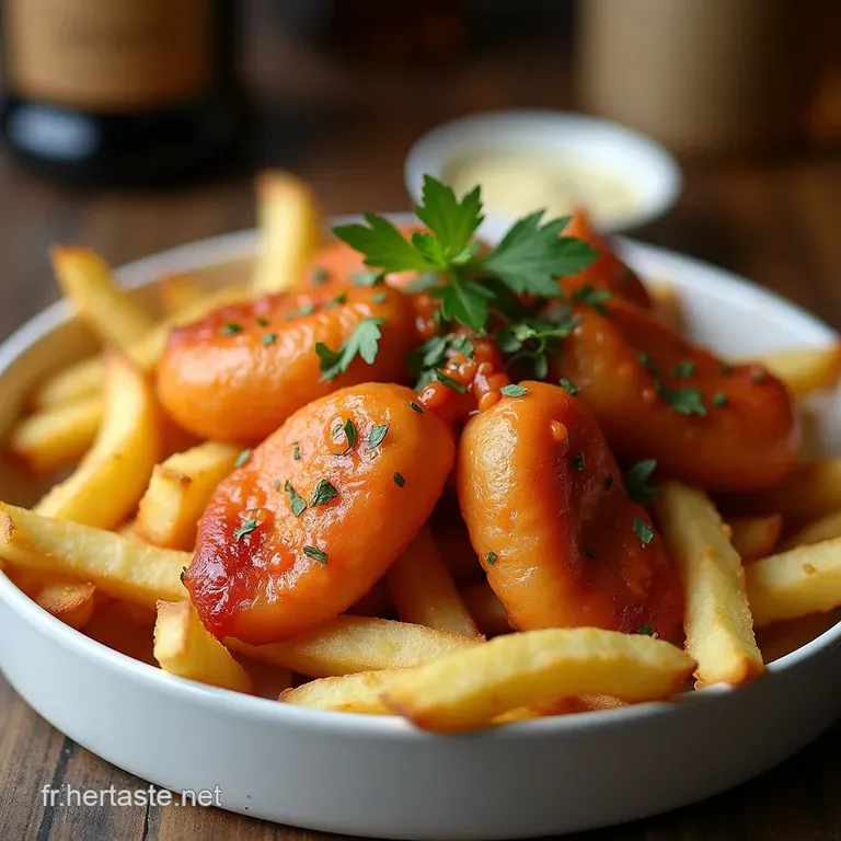 La Poutine Royale Homard Poch&eacute; Frites Croustillantes et Sauce Cr&eacute;m&eacute;e au Cognac
