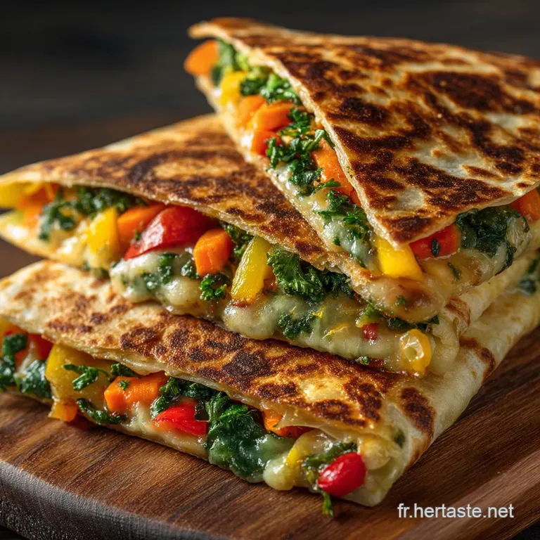 Quesadillas en Habits du Jura L&eacute;gumes Croquants et Comt&eacute; AOP Fondant