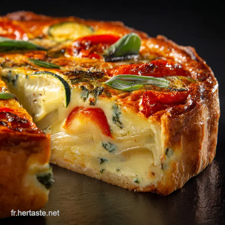 Quiche Aux L&eacute;gumes Et Fromage La Jardini&egrave;re Classique Au Gruy&egrave;re Du Chef presentation