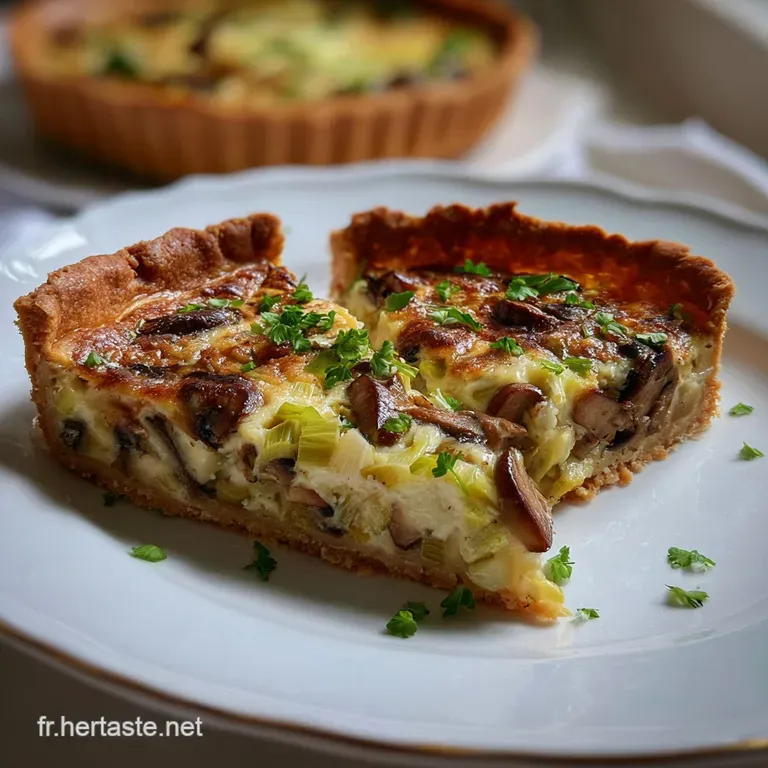 Quiche Poireaux Champignons Notre Recette Terroir Facile presentation