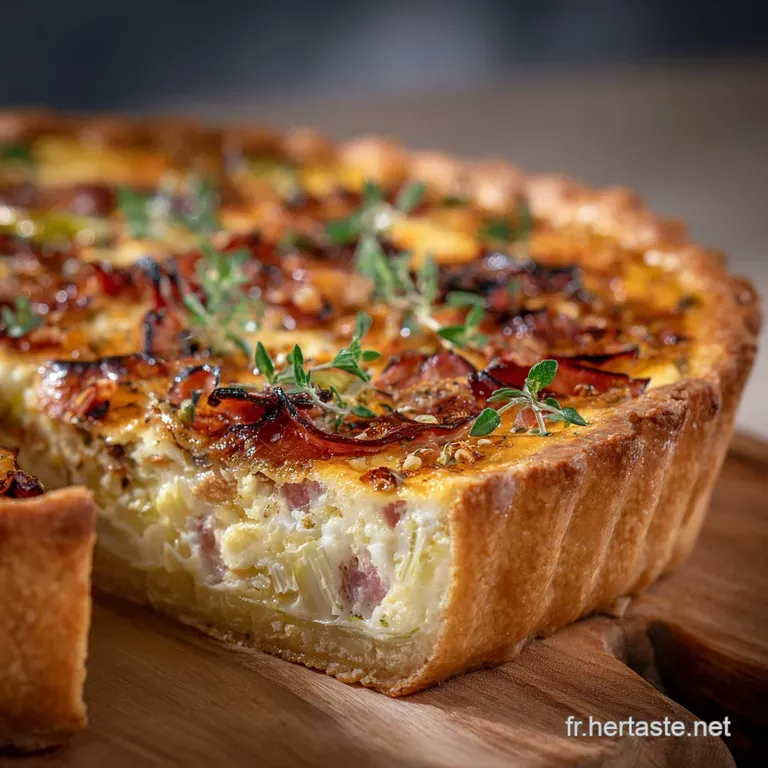 La Quiche du Bistrot Poireaux Fondants Ch&egrave;vre de Pays et Jambon Sec