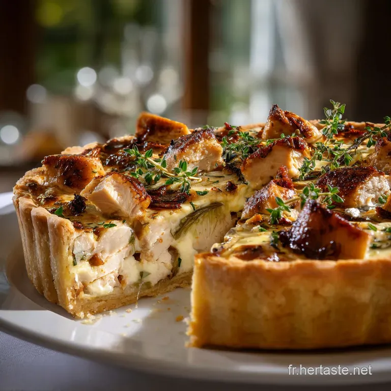 La Quiche Canaille Poulet R&ocirc;ti Poireaux Confits et Secret de Moutarde de Dijon