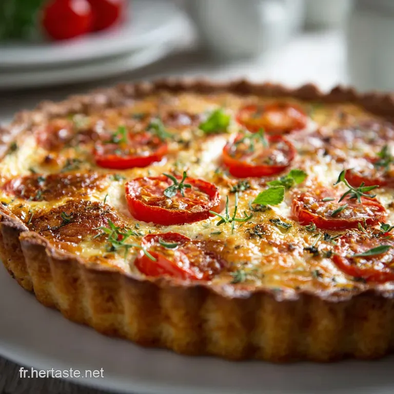 Quiche sans p&acirc;te au thon et tomate : la recette tr&egrave;s facile et rapide de l&eacute;t&eacute;.