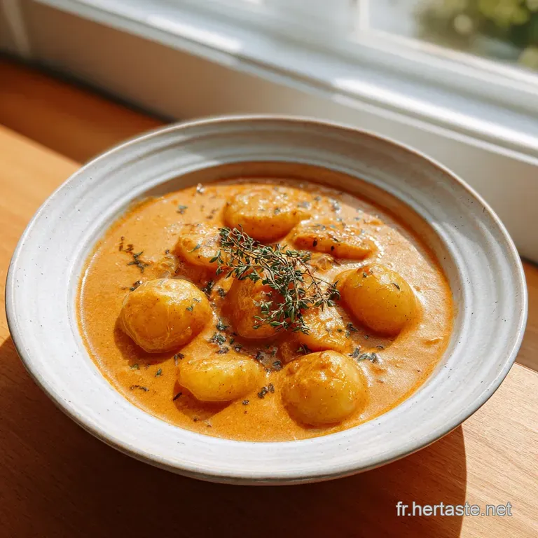 A steaming bowl of comforting stew, garnished with fresh herbs and crusty bread.