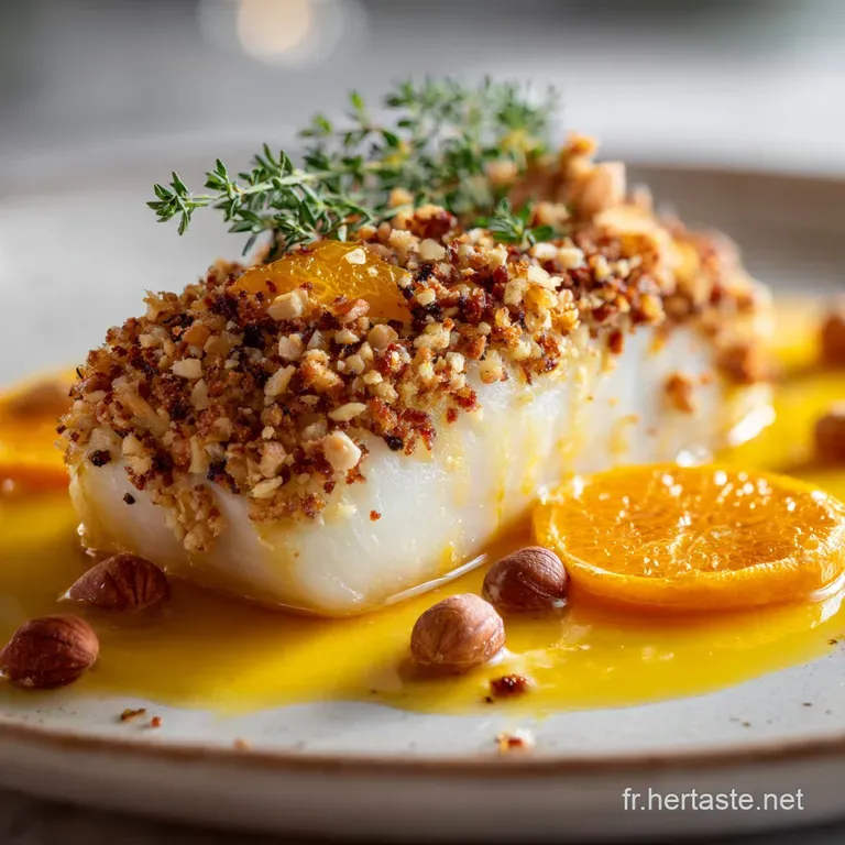 Recette Noel Plat Poisson : Cabillaud aux Noisettes & Cl&eacute;mentine