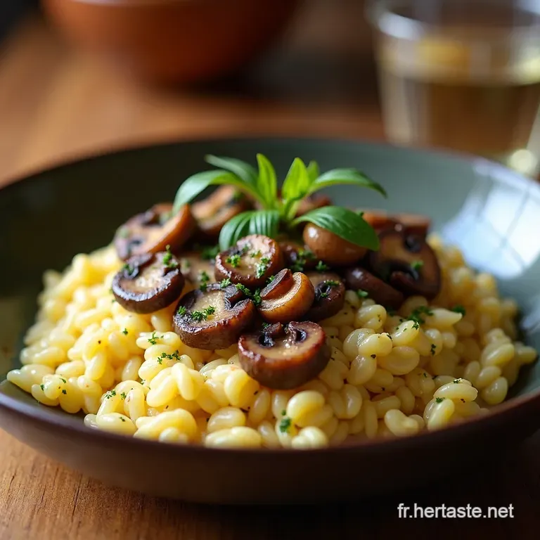 Risotto Cr&eacute;meux Aux Champignons Sans Gluten presentation