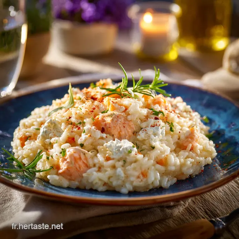 Risotto L&eacute;ger au Saumon Frais et Boursin : LAlliance cr&eacute;meuse parfaite
