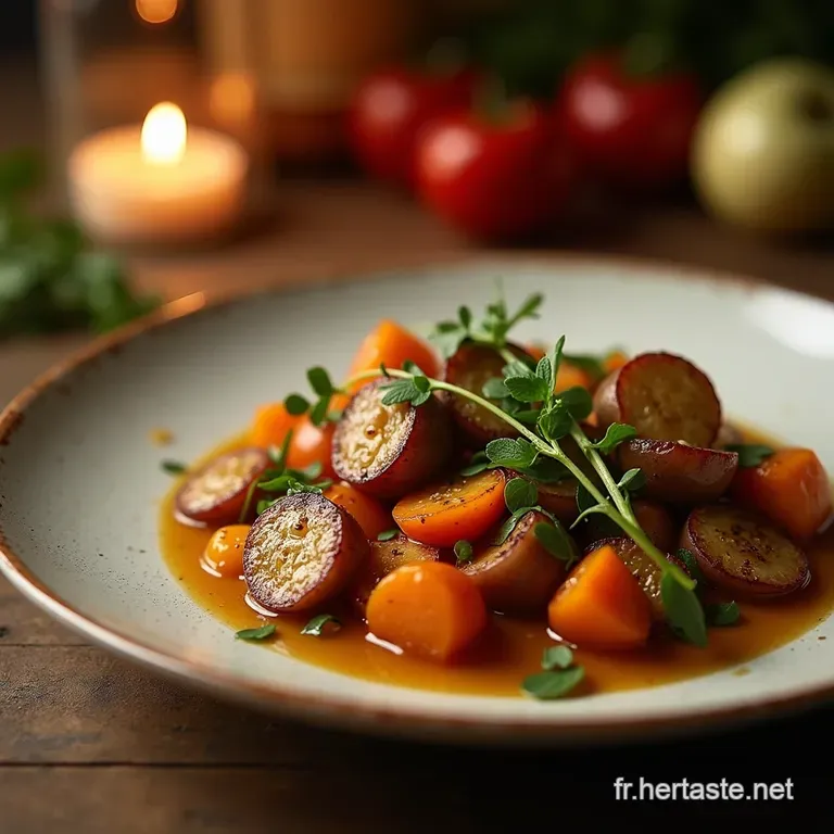 Les Joyaux De Lhiver L&eacute;gumes Racines R&ocirc;tis Gla&ccedil;age Sirop D&eacute;rable &Eacute;pices Douces presentation