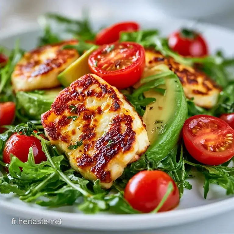 Salade Halloumi Grill&eacute; et Avocat aux Pois Chiches