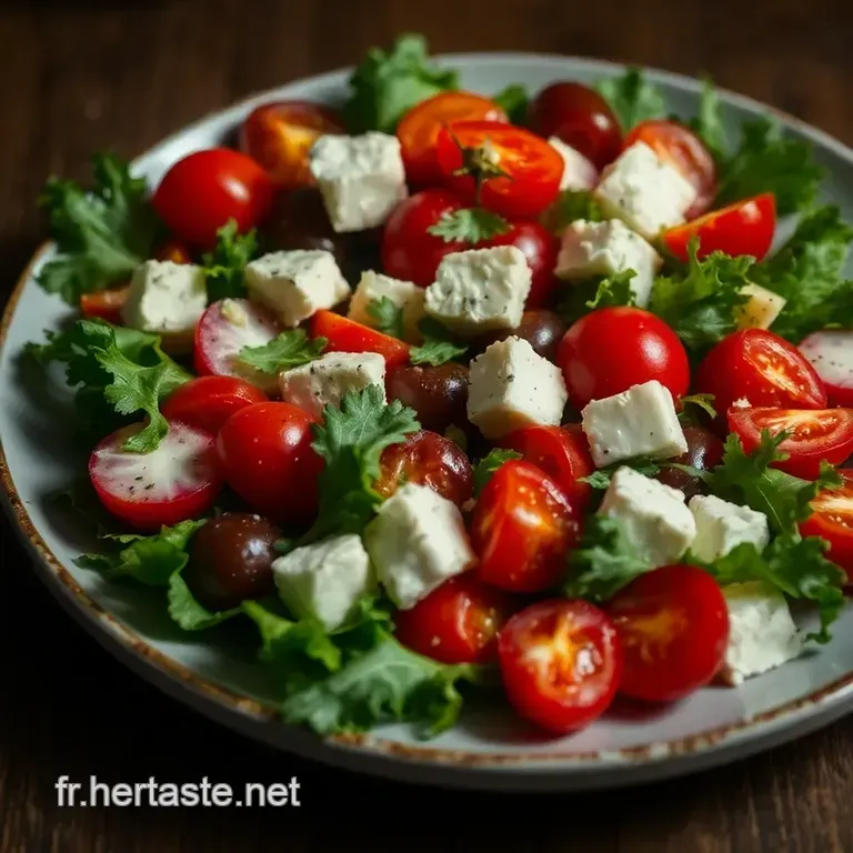 Salade Compos&eacute;e De Saison Aux L&eacute;gumes Croquants Et Feta presentation