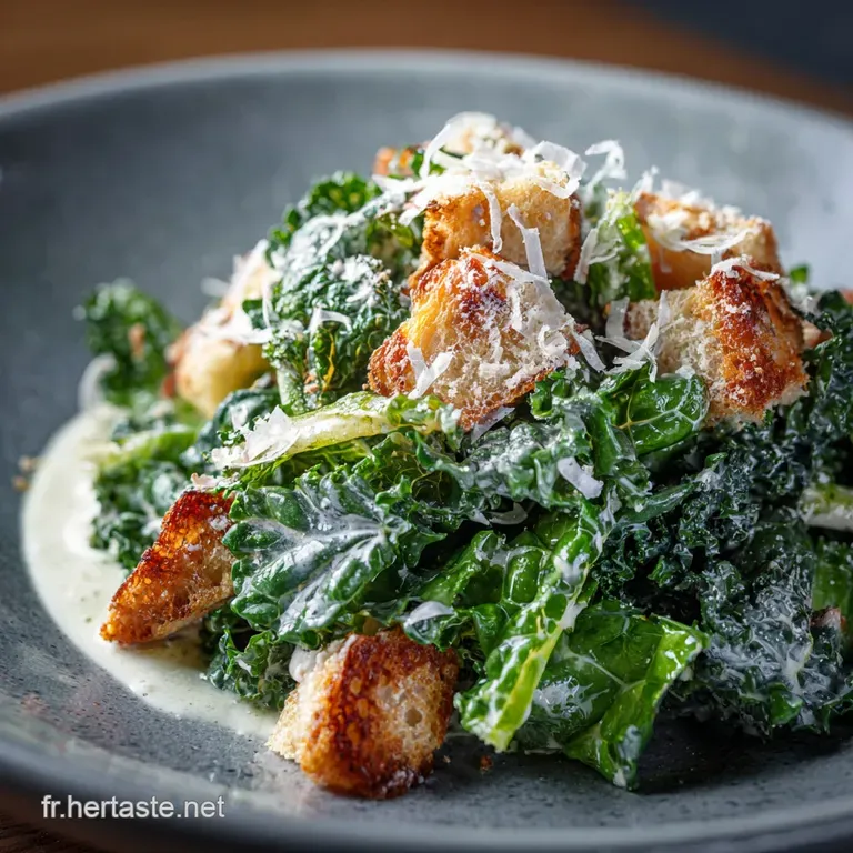 Salade de Kale sauce Caesar LEmpereur Vert recette C&eacute;sar revisit&eacute;