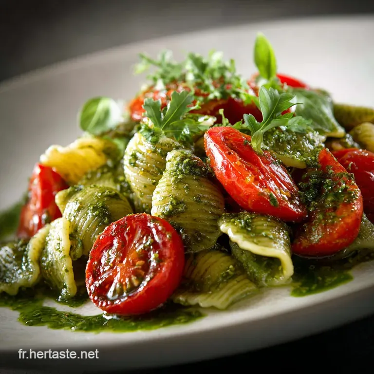 La Salade De P&acirc;tes Pesto Parfaite Le Go&ucirc;t De La Cuisine Du Soleil presentation