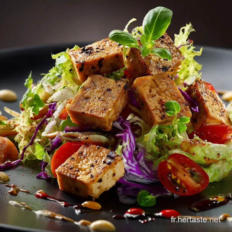 Salade De Pte Au Tofu Et Fta : Le Classique Estival Revisit&eacute; Au Tofu Grill&eacute; presentation