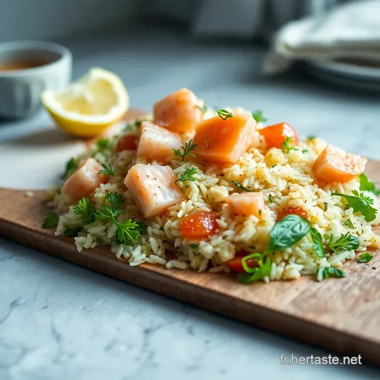 Salade De Riz Crispy Au Saumon: L explosion De Saveurs! presentation