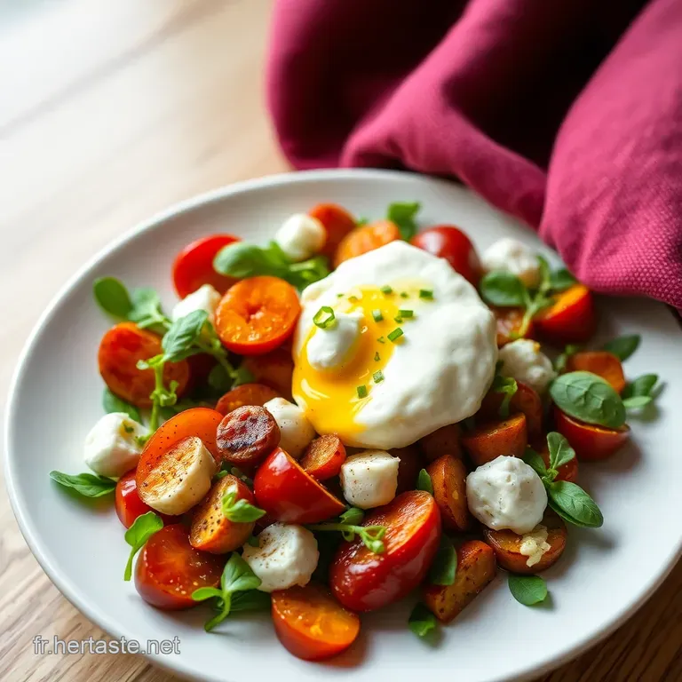 Salade Gourmande d &Eacute;t&eacute;: Abricots R&ocirc;tis Roquette et Burrata