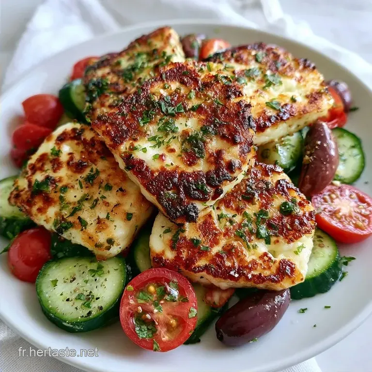Salade Grecque au Halloumi Grill&eacute;