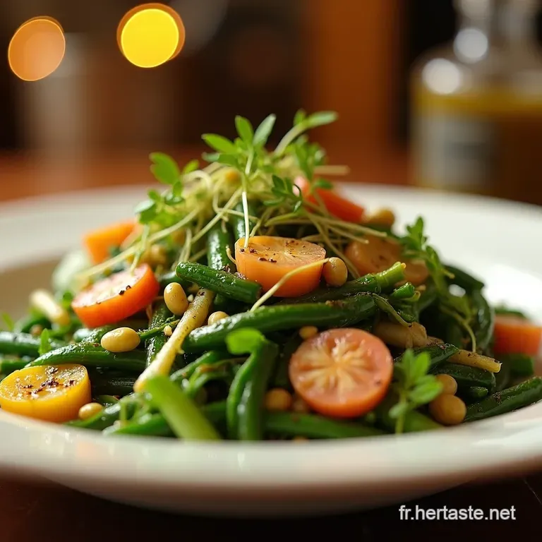 Salade Ni&ccedil;oise Revisitee Haricots Verts Thon Et Vinaigrette Acidul&eacute;e presentation