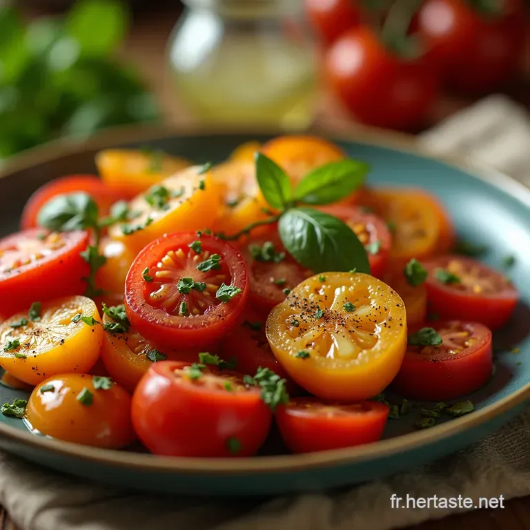 Le Soleil Dans Lassiette Salade &Eacute;t&eacute; Des P&ecirc;ches M&ucirc;res Tomates Anciennes presentation