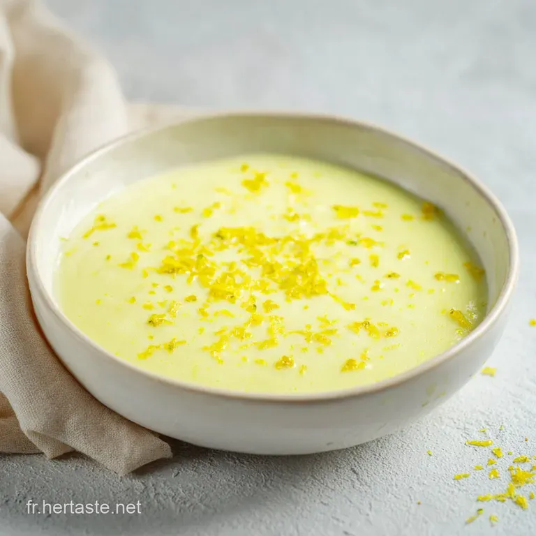 Pan-seared fish fillet on a white plate, drizzled with velvety lemon cream sauce and a thin lemon slice garnish.